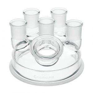 Transparent Four Neck Bottom Outlet Spherical Vessels
