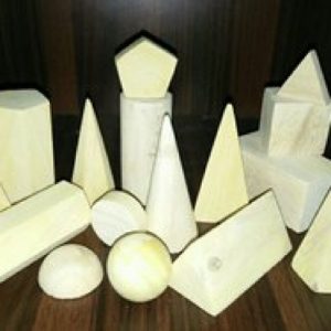 Cream wood Geometeric Solid Shapes